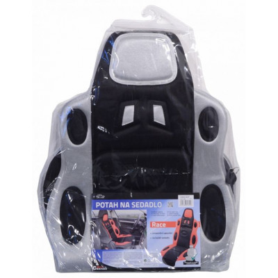 Poťah sedadla Race - univerzálny, čierno / sivý