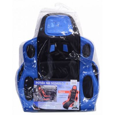 Poťah sedadla Race - univerzálny, čierno / modrý