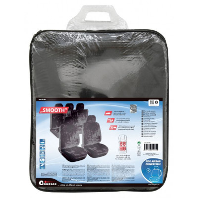 Compass poťahy sedadiel Smooth, 11 ks, čierne