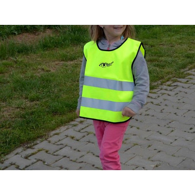 Výstražná detská vesta S.O.R. - 53 cm, žltá