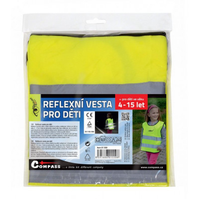 Výstražná detská vesta S.O.R. - 53 cm, žltá