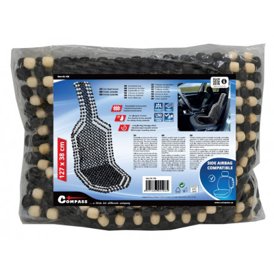 Poťah sedadla guličkový - 127 x 38 cm, čierny