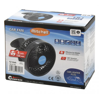 Ventilátor MITCHELL na prísavku - 12 V