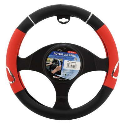 Poťah na volant RALLY - červeno / čierný