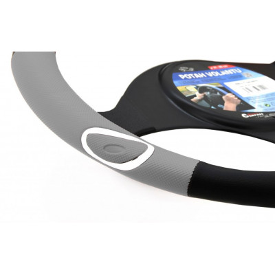 Poťah na volant RALLY - šedý / čierný