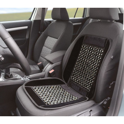 Poťah sedadla guličkový s lemom - 93 x 44 cm, čierny