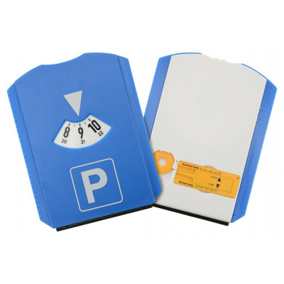 Parkovacie hodiny s meračom dezénu, škrabkou a žetónom