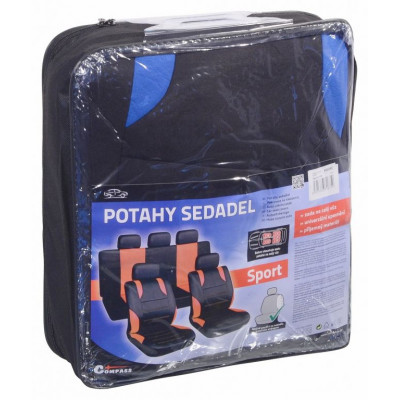 Poťahy sedadiel sada, 9 kusov Sport - modré
