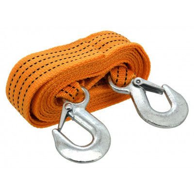 Lano ťažné ploché s karabínami - 3000 kg