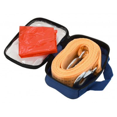 Lano ťažné ploché s karabínami - 3000 kg