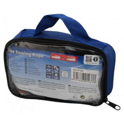 Lano ťažné ploché s karabínami - 3000 kg