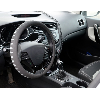 Poťah na volant SOFT - šedo / čierný