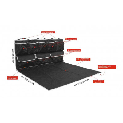 Deka ochranná do kufra s vreckami - 110 x 100 x 50 cm