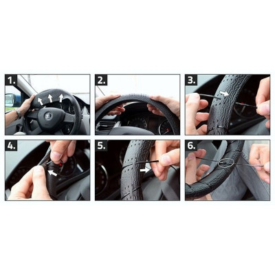 Poťah na volant omotávací - čierný