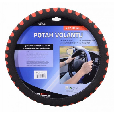 Poťah na volant SOFT - červeno / čierný