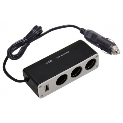 Roztrojka 12 / 24 V + USB 1000 mA