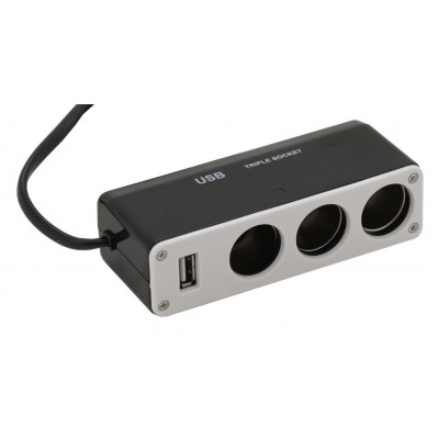 Roztrojka 12 / 24 V + USB 1000 mA