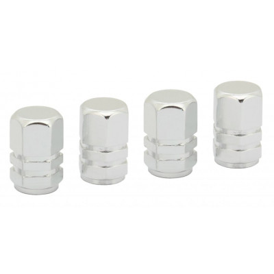 COMPASS ozdobné kryty ventilov, strieborné, 4 ks