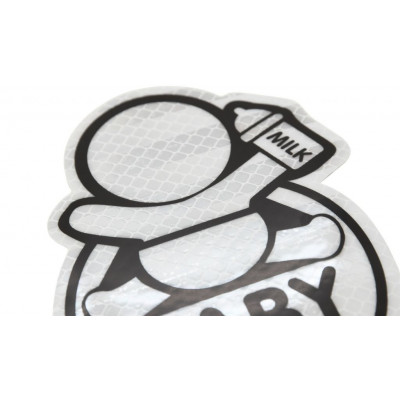 Samolepka reflexná Baby in car - strieborná