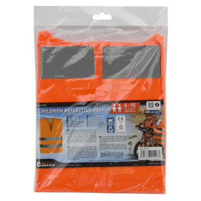 COMPASS výstražná detská vesta, oranžová, EN 1150