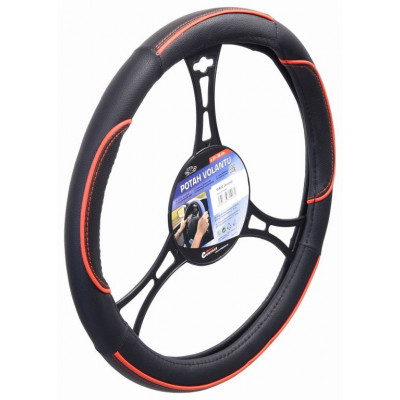 Poťah na volant WAVE - červený / čierný