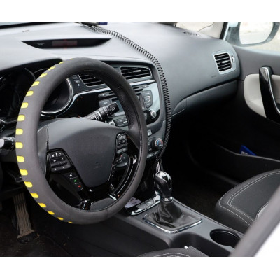 Poťah na volant SOFT - žlto / čierný