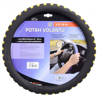 Poťah na volant SOFT - žlto / čierný