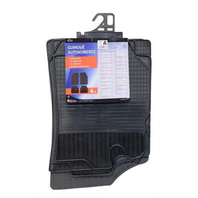 Koberce gumové UNI A - sada 4 kusov, čierne