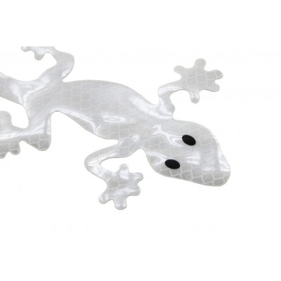Samolepiaca dekorácia Gecko - strieborná