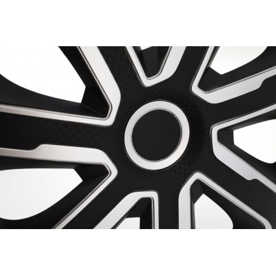 Sada krytov kolies Livorno Carbon 14  - čierno/strieborná