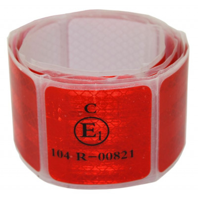 Samolepiaca páska reflexná 100 x 5 cm, delená, červená