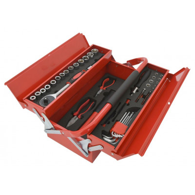COMPASS Skrinka náradia Metal box, 63 dielov