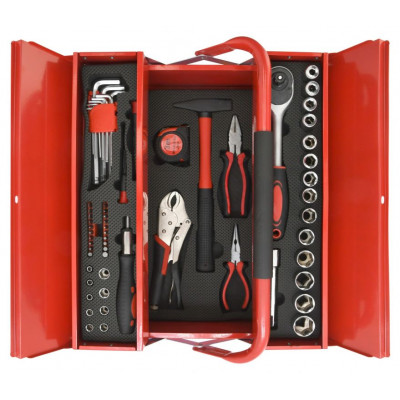 COMPASS Skrinka náradia Metal box, 63 dielov