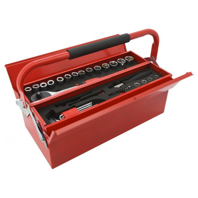 COMPASS Skrinka náradia Metal box, 63 dielov