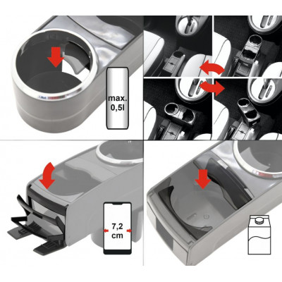 COMPASS Držiak nápojov a telefónu Select, dvojitý