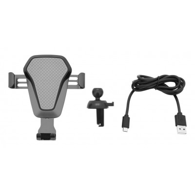 COMPASS Držiak telefónu Luke-V, bezdrôtové nabíjanie, silver