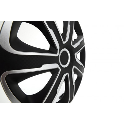 Sada krytov kolies Livorno Carbon 16  - čierno/strieborná