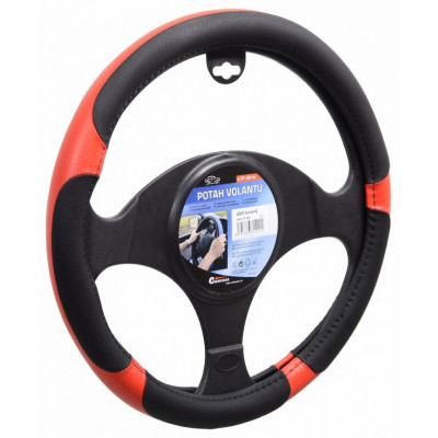 Poťah na volant GRIP - červený / čierny