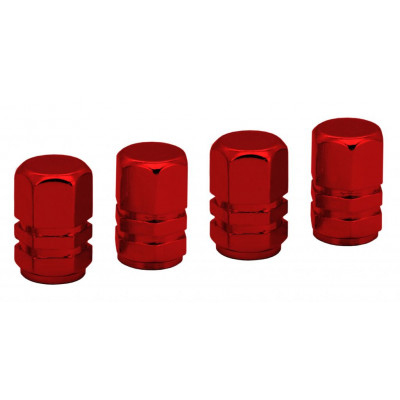 COMPASS ozdobné kryty ventilov, červené, 4 ks