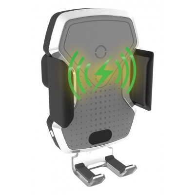 COMPASS Držiak telefónu Luke-X, bezdrôtové nabíjanie, silver