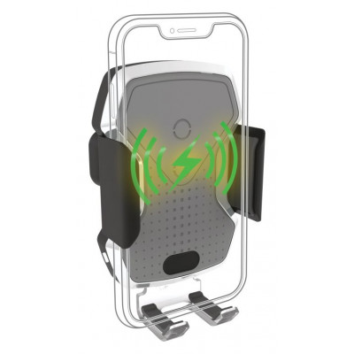 COMPASS Držiak telefónu Luke-X, bezdrôtové nabíjanie, silver