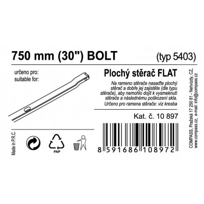 Compass Stierač Flat bulk (bolt) - 30 /750 mm