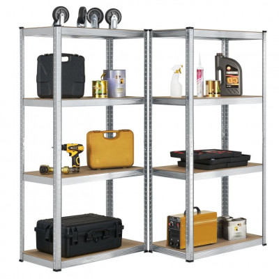 Kovový regál Easy 2 ks 160x80x40 cm, 4 police, nosnosť 640kg