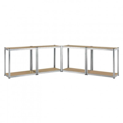 Kovový regál Easy 2 ks 160x80x40 cm, 4 police, nosnosť 640kg