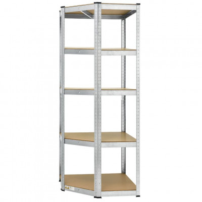 Kovový rohový regál 180x70x40-70 cm, 5 políc, nosnosť 875 kg