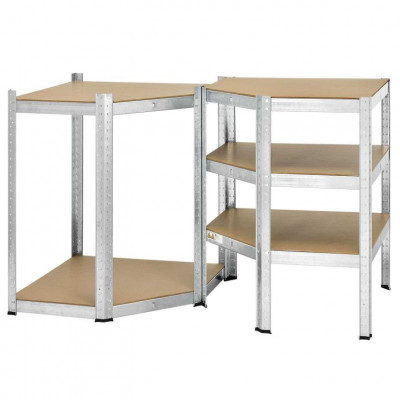 Kovový rohový regál 180x70x40-70 cm, 5 políc, nosnosť 875 kg