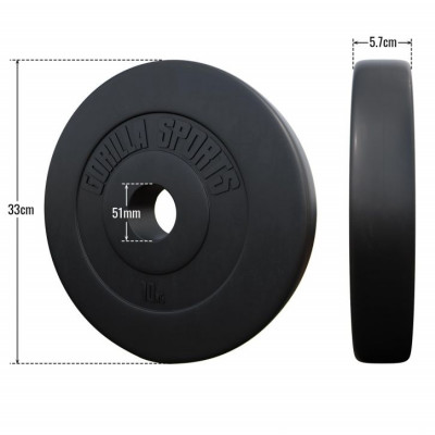 Gorilla Sports Sada záťažových kotúčov 2 x 5 kg + 2 x 10 kg