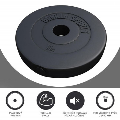 Gorilla Sports Sada záťažových kotúčov 2 x 5 kg + 2 x 10 kg