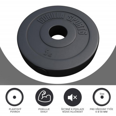 Gorilla Sports Sada záťažových kotúčov 2 x 5 kg + 2 x 10 kg