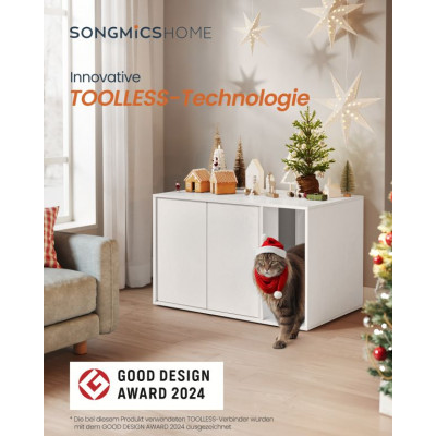 Moderná skrinka na mačací záchod, biela, 80x50x53 cm